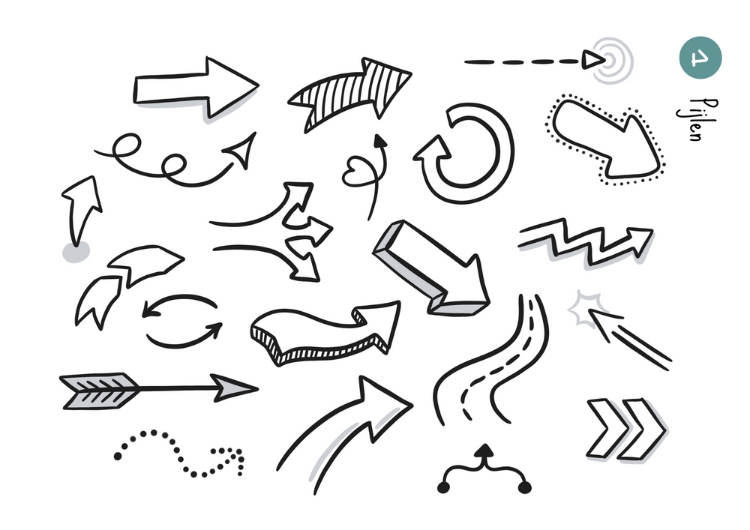 Voorbeeld iconen pijlen